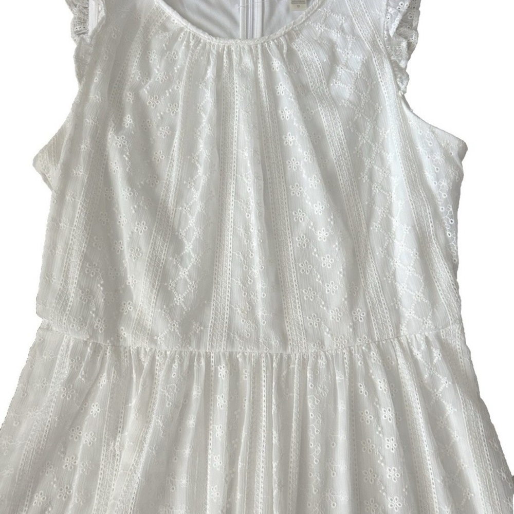 Calvin Klein White Eyelet Sleeveless Dress